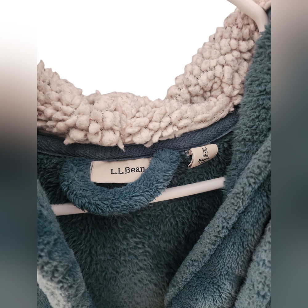 L.L. Bean Wicked Good Plush Robe Teal Good Condition - Picture 3 of 5